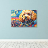 POODLE IM WELTALL-6 LEINWANDDRUCK (Insitu (Holzboden))