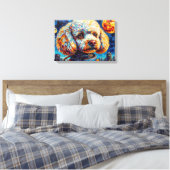 POODLE IM WELTALL-7 LEINWANDDRUCK (Insitu (Schlafzimmer))
