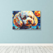 POODLE IM WELTALL-7 LEINWANDDRUCK (Insitu (Holzboden))