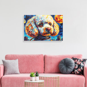 POODLE IM WELTALL-7 LEINWANDDRUCK