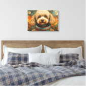 POODLE IM WELTALL-8 LEINWANDDRUCK (Insitu (Schlafzimmer))