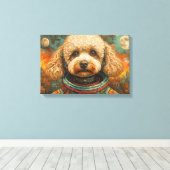 POODLE IM WELTALL-8 LEINWANDDRUCK (Insitu (Holzboden))
