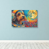 POODLE IM WELTALL LEINWANDDRUCK (Insitu (Holzboden))