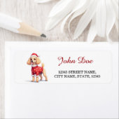 Poodle in Christmas Sweater Return Address Labels (Insitu)