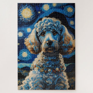Poodle in der Sternennacht Puzzle