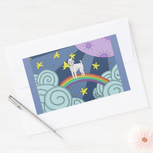 Poodle in Dreamland Rechteckiger Aufkleber (Umschlag)