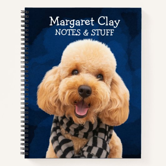 Poodle in einem Schal-Notizbuch Notizblock (Vorderseite)