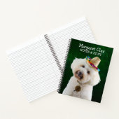 Poodle in einem Strohhut-Notebook Notizblock (Innenseite)