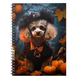 Poodle in Halloween-Party Notizblock