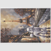 Poodle in Paris Malerei Decoupage Seidenpapier (Vorderseite)