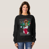 Poodle in Sock Funny Christmas Ugly Pajama Xmas Sa Sweatshirt (Vorne ganz)