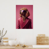 Poodle in Suit and Sunglasses Poster (Küche)