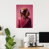 Poodle in Suit and Sunglasses Poster (Heimbüro)