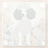 Poodle in Whimsikalen Blume Glasuntersetzer (Rückseite)