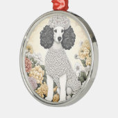 Poodle in Whimsikalen Blume Ornament Aus Metall (Links)
