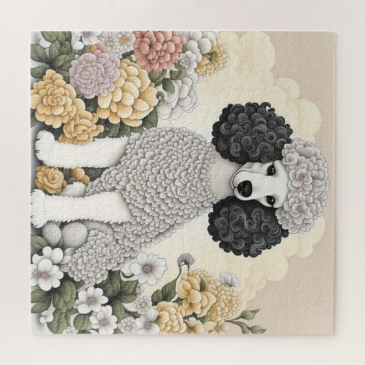 Poodle in Whimsikalen Blume Puzzle (Horizontal)