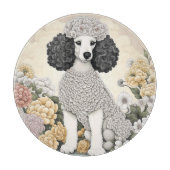 Poodle in Whimsikalen Blume Schneidebrett (Vorderseite)