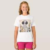 Poodle in Whimsikalen Blume T-Shirt (Vorne ganz)