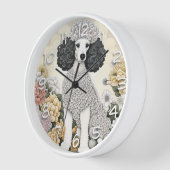Poodle in Whimsikalen Blume Uhr (Winkel)