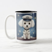 Poodle K9 Hero...Protect & Serve Zweifarbige Tasse (Links)