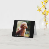 Poodle Karte (Gelbe Blume)