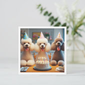 Poodle-Karte, Hunde-Party, Hundefrist Einladung (Stehend Vorderseite)