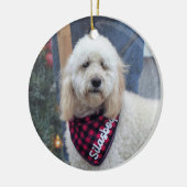 Poodle Keramik Ornament (Links)