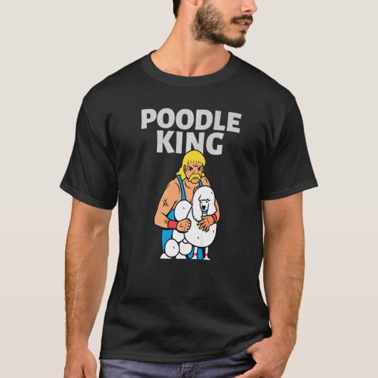 Poodle King Mullet Time Business im vorderen Party T-Shirt (Vorderseite)