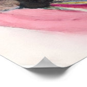 Poodle Ladys mit Wiedersehen Wasserfarbe Poster (Ecke)