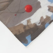 Poodle läuft im Schnee mit Weihnachtshut Fleecedecke (Ecke)