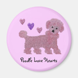 Poodle Liebe Hearts Magnet