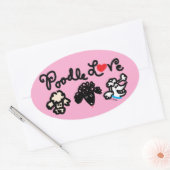 Poodle Liebe Ovaler Aufkleber (Umschlag)
