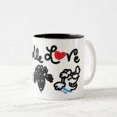 Poodle Liebe Zweifarbige Tasse (VorderseiteRechts)