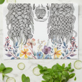 Poodle Lover Floral Kitchtuch Geschirrtuch (Gefaltet)