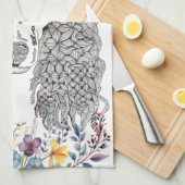 Poodle Lover Floral Kitchtuch Geschirrtuch (Viertel Falte)