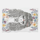 Poodle Lover Floral Kitchtuch Geschirrtuch (Horizontal)