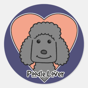 Poodle Lover Runder Aufkleber