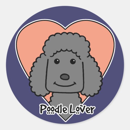 Poodle Lover Runder Aufkleber (Vorderseite)
