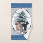Poodle Lovers Weihnachten Badhandtuch Set (Handtuch)