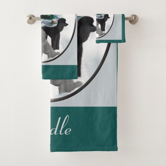 Poodle Lovers Weihnachten Badhandtuch Set (Insitu)