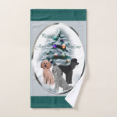 Poodle Lovers Weihnachten Badhandtuch Set (Handtuch)