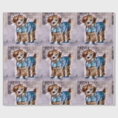 Poodle Lovers Weihnachten Geschenkpapier (Flach)