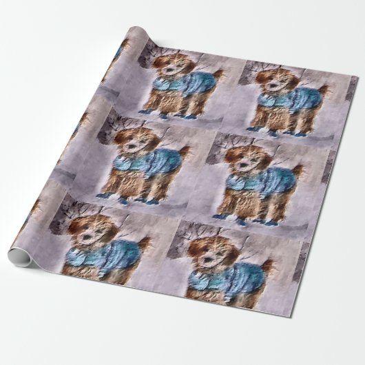 Poodle Lovers Weihnachten Geschenkpapier (Ungerollt)