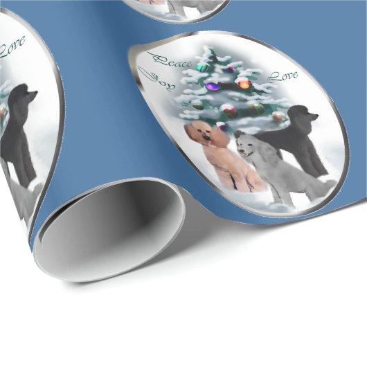 Poodle Lovers Weihnachten Geschenkpapier (Rolleneckpunkt)