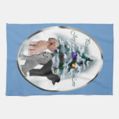 Poodle Lovers Weihnachten Geschirrtuch (Horizontal)