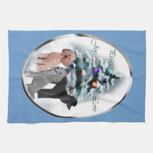 Poodle Lovers Weihnachten Geschirrtuch (Horizontal)