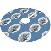 Poodle Lovers Weihnachten Polyester Weihnachtsbaumdecke (Schrägansicht)