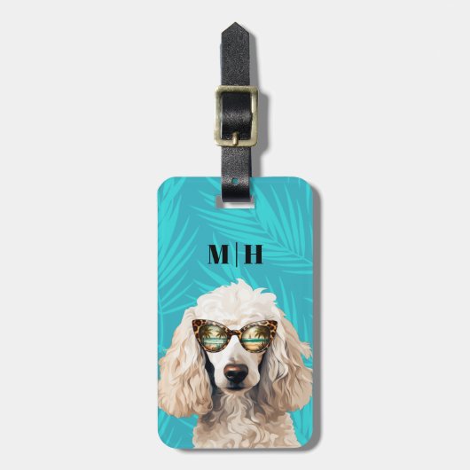 Poodle Luggage Tag Gepäckanhänger (Vorderseite vertikal)