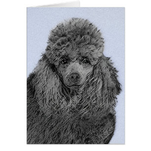 Poodle Malerei Miniaturspielzeug Schwarze Kunst
