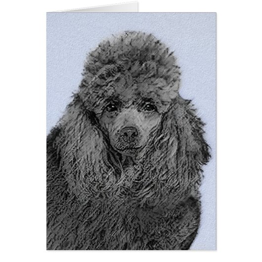 Poodle Malerei Miniaturspielzeug Schwarze Kunst (Vorne)